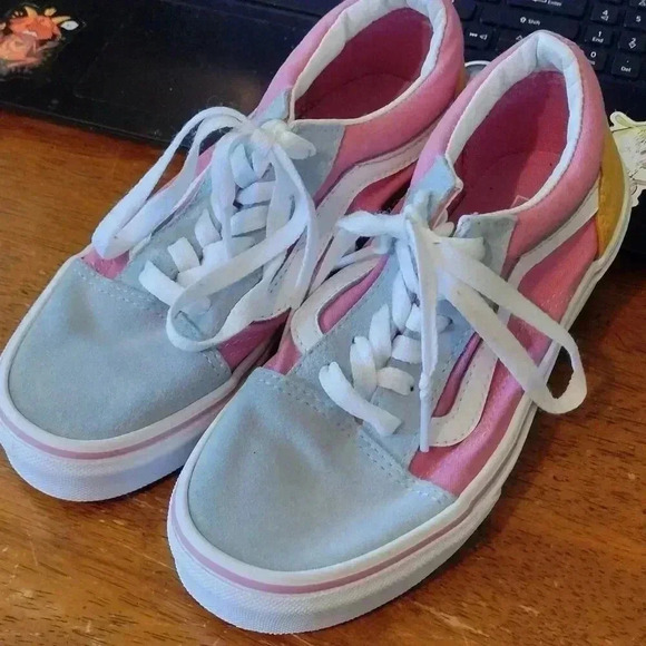 VANS Old Skool Color Block Sneakers Suede Canvas Girls Size 3 - Picture 7 of 7